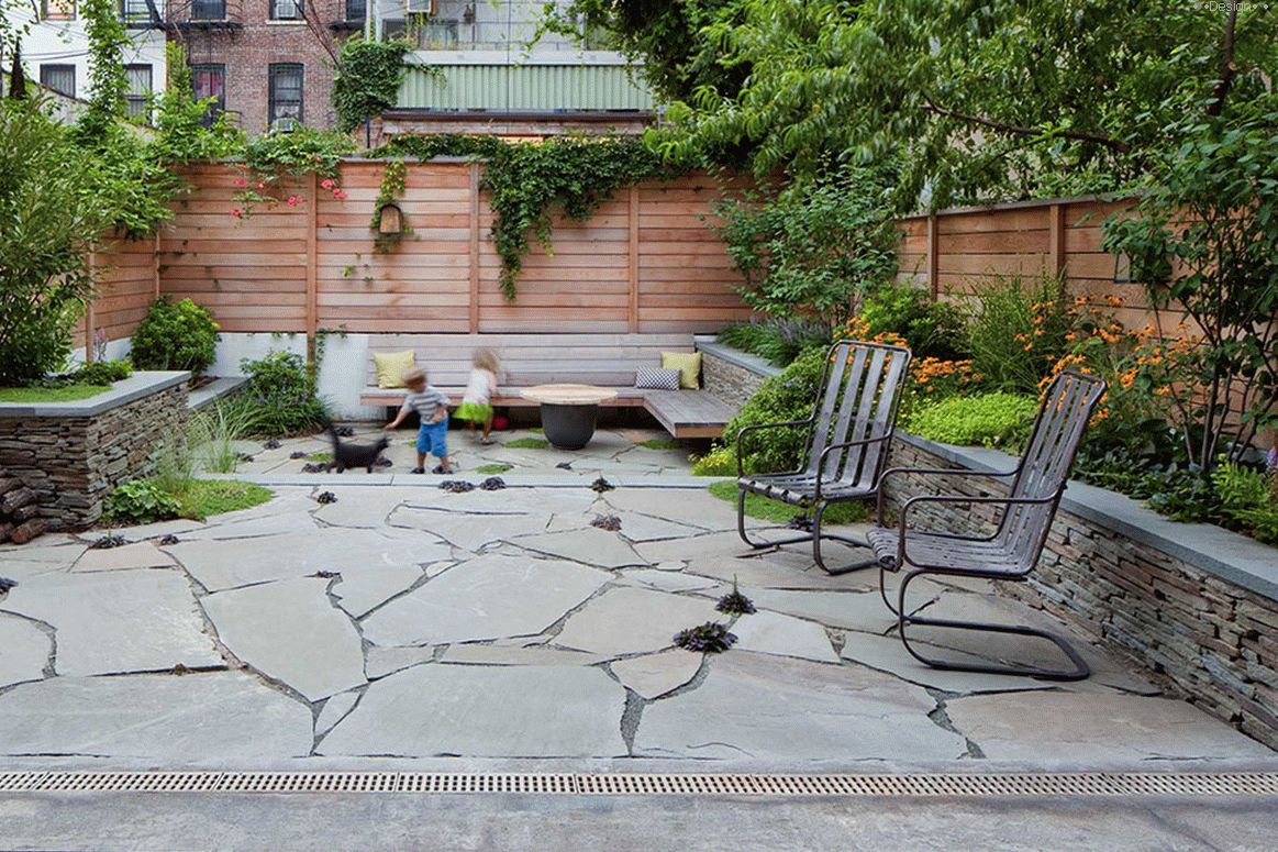 diseño del paisaje del patio de una casa privada