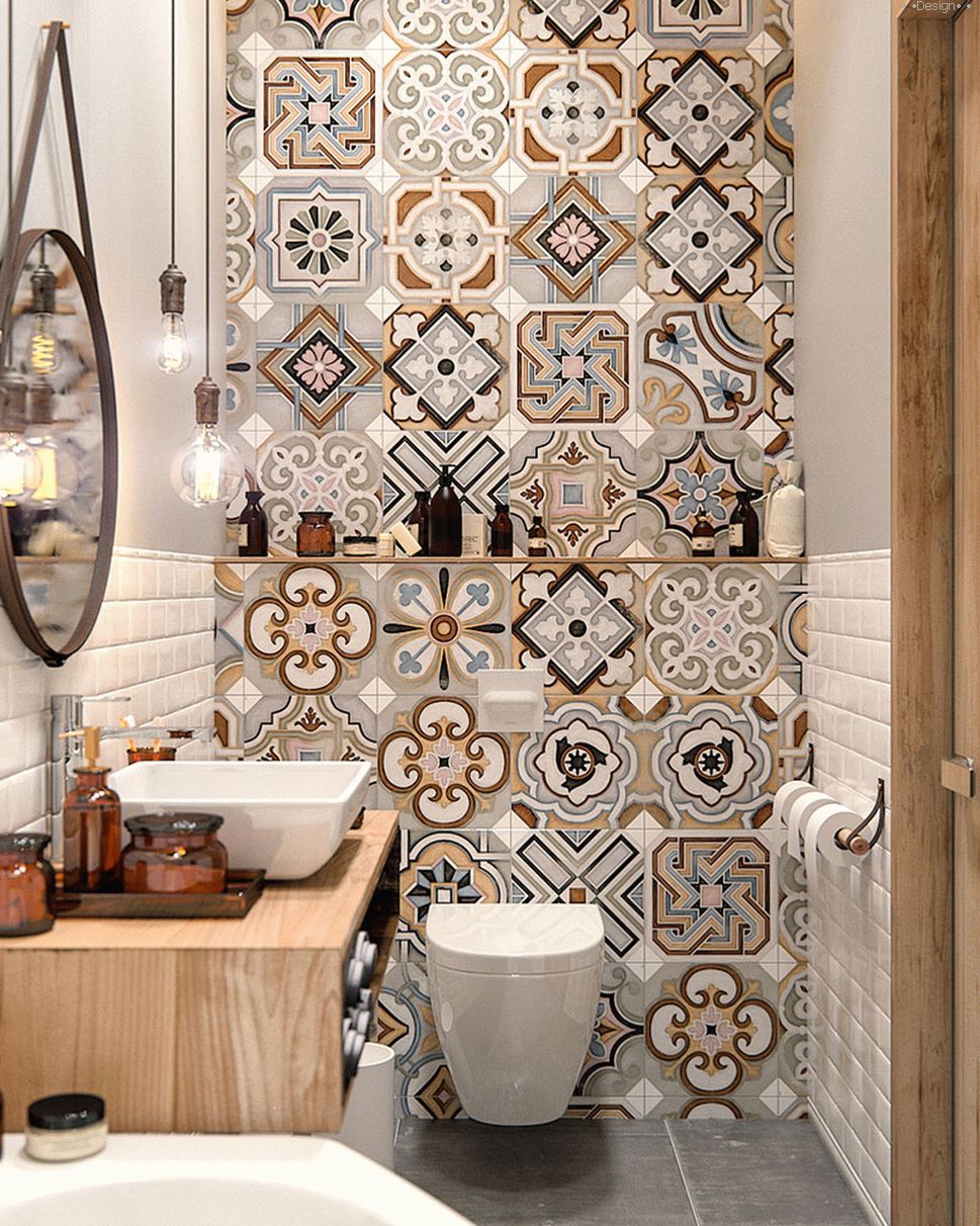 azulejo para un pequeño diseño de foto de baño